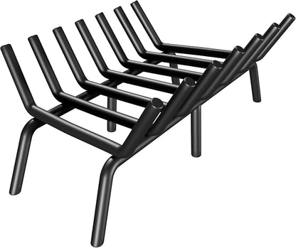 SUZLON Fireplace Grate 21 inch 7 Bar Fireplace Log Grate Heavy Duty Solid Steel Indoor Chimney Hearth with 6 Enhanced Stability Legs Kindling Tools Pit Wood Stove Firewood Burning Rack Holder