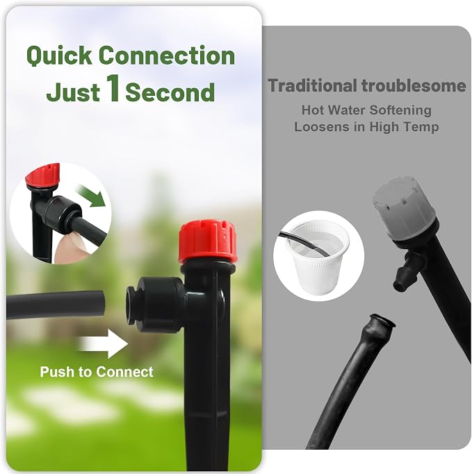 Drip Irrigation Kit for Garden, Raised Bed Watering System 250FT, Quick-Connect Plant Accessories, Drip Line Kit for Greenhouse, DIY Micro Sprinklers Set for Yard Outside,Sistema De Riego Por Goteo
