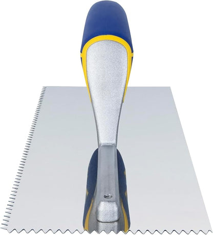 QEP Comfort Grip Stainless Steel Trowel V-Notch 3/16" x 5/32"