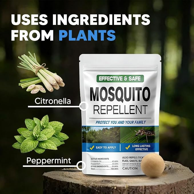 Mosquito Repellent Outdoor Patio, Mosquito Repellent Balls, Mosquitoes Deterrent for Yard, Keep Mosquito Away for Garage/Porch/Camping, Mosquito Control Indoor, Covers up to 120 sq ft-8P