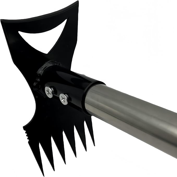 Weed Puller Tool 58" Telescoping, 2-in-1 Adjustable Manual Weeders Garden Hoe & Weed Rake, Long Handle Ergonomic Weeding Tool for Lawn, Garden & Yard Includes Work Gloves