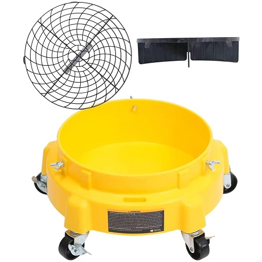 MaxWorks 50978 Car Wash Bucket Dolly – Rolling 5-Gallon Bucket Holder with Removable Debris Catcher & 5 Locking Wheels – Ideal for Washing, Waxing, Polishing & Detailing