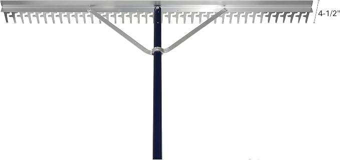 Extreme Max 3005.4236 48" Commercial-Grade Screening Rake for Beach and Lawn Care with 66" Handle