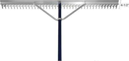 Extreme Max 3005.4236 48" Commercial-Grade Screening Rake for Beach and Lawn Care with 66" Handle