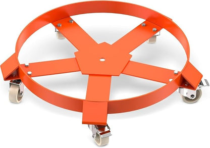 55-Gallon Drum Dolly, Heavy Duty 1250Lbs Load Capacity,Barrel Dolly Cart with Cross Braces & Swivel Casters Wheel,Steel Fram,Non Tipping Design,Barrel Cart with Brake for Warehouse Drum Handling