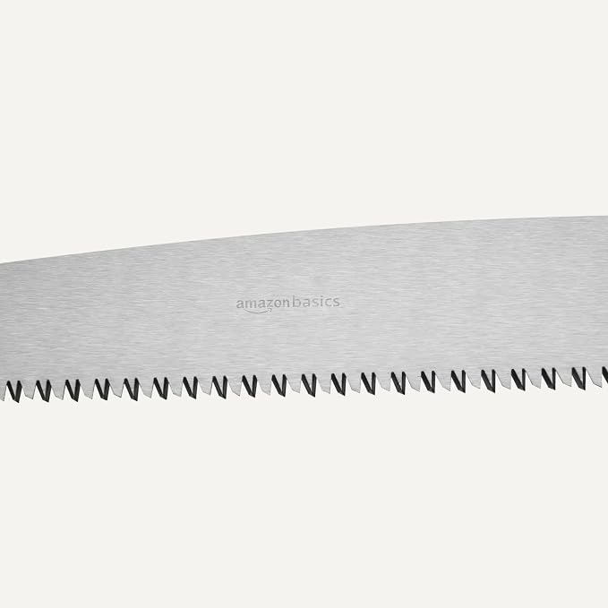 Amazon Basics Pruning Saw with 3-Sided Teeth, 10" Folding Blade, Hand Saws for Tree Trimming and Wood Cutting