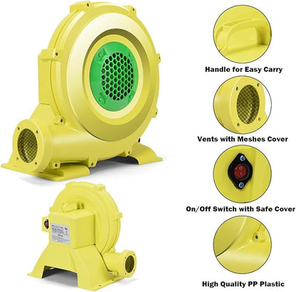 Costzon Air Blower, 1.25HP Blower for Bounce House, 950W Pump Fan Commercial Inflatable Bouncer Blower, Perfect for Inflatable Bounce House, Jumper, Bouncy Castle, Air Blower for Inflatables