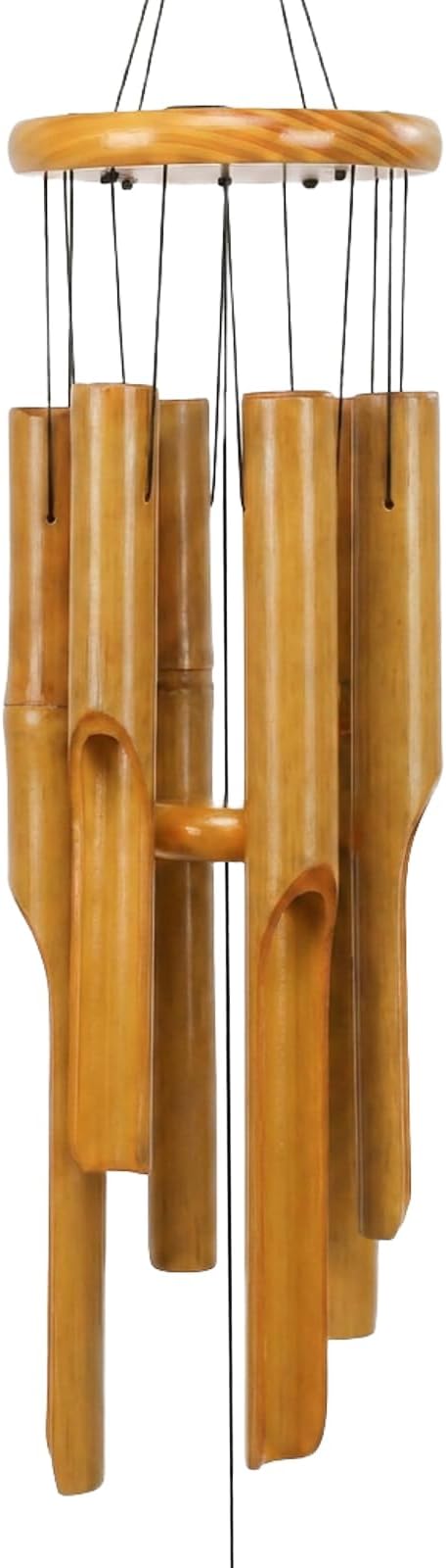 MUMTOP Bamboo Wind Chimes, Outdoor Wooden Wind Chime with Amazing Deep Tone for Garden, Patio, Home or Outdoor Decor