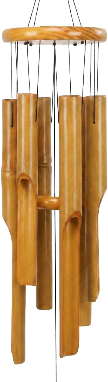 MUMTOP Bamboo Wind Chimes, Outdoor Wooden Wind Chime with Amazing Deep Tone for Garden, Patio, Home or Outdoor Decor
