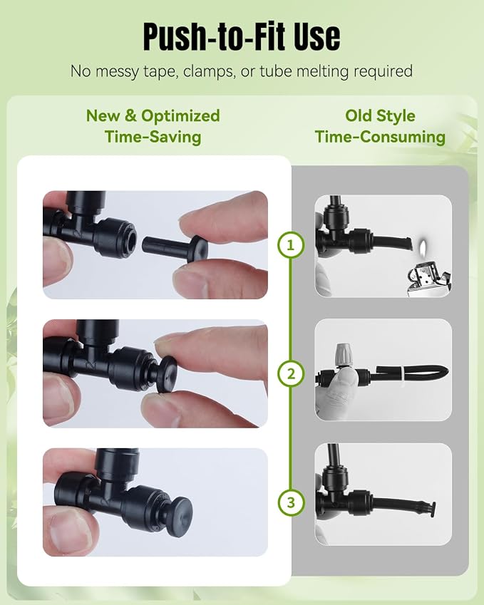 Pawfly 30 Pcs 1/4" Push-to-Connect Elbow Quick Connect Fittings, 90 Degree Drip Irrigation Elbow Connectors, Plastic Union Elbow Parts for 1/4 Inch Drip Irrigation Tubing, Garden Watering System