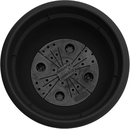 Bloem Ariana 6" Plastic Self-Watering Planter, Black, 4-Pack | Self-watering disk at the bottom of each pot that acts as a water wick and reservoir for optimal plant health