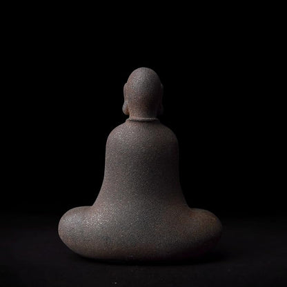 Faceless Buddha Statue - Solid Cast Iron Buddha Figurine, Indoor Outdoor Zen Decor for Spiritual Room Meditation