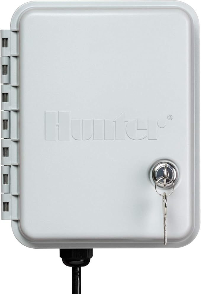 Hunter X-Core Sprinkler Timer, 6-Zone Indoor/Outdoor Sprinkler Controller | Indoor/outdoor 6-zone irrigation controller with seasonal adjustment, memory backup, manual controls, and no WiFi needed