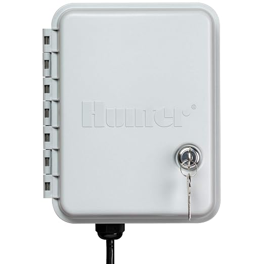 Hunter X-Core Sprinkler Timer, 4-Zone Indoor/Outdoor Sprinkler Controller | Indoor/outdoor 4-zone irrigation controller with seasonal adjustment, memory backup, manual controls, and no WiFi needed