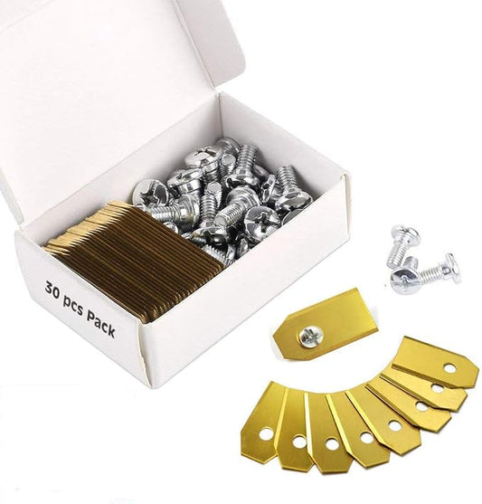 Replacement Mower Blades for All Husqvarna Mower/Gardena Robotic Lawnmowers (35x18x0.75mm) 30PCS (1)