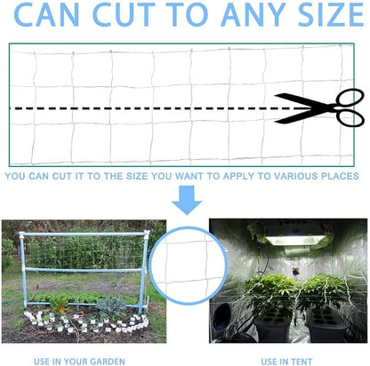 Heavy Duty Green Trellis Netting Roll - 79''x328' Plastic Plant Green Trellis Net for Climbing Plants