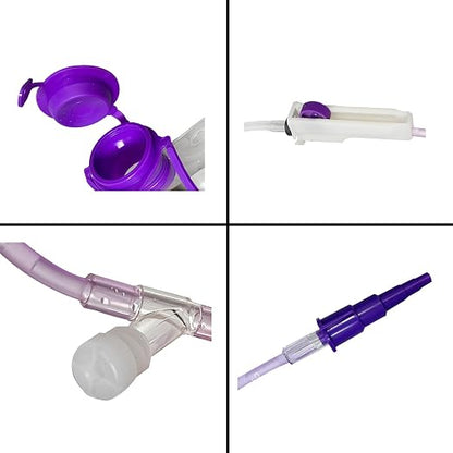 Double-Pocket Style，Water Drip Bags,Nutrition Bag Fluid Dripper Supply with Large Bore & Tube，1200ml with Flush Feeding Bag