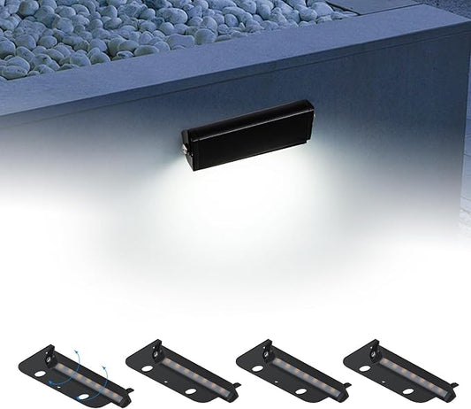 4inch 1.8W 12V AC/DC Low Voltage Landscape Lighting,5000K Daylight White Retaining Wall Light,Hardscape Lighting Paver Light,50,000 Hours Lifespan Outdoor Step Light,4Packs-Black