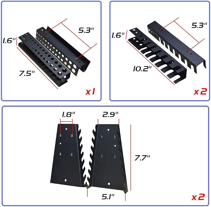 JZD Metal Wall Cabinet with Two Removable Shelves for Tool Organization, Included 22 Hooks, for Mechanics Garage Utility Room