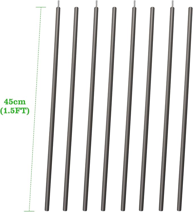 ANLEOLIFE 8-Pack 18 Inch Raised Garden Bed Support Rods, Heavy-Duty Stabilizer Bracing Kit with Connector Studs & Screws for Metal Garden Bed Reinforcement, Quartz Grey