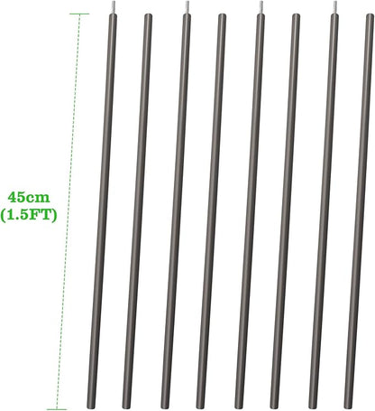 ANLEOLIFE 8-Pack 18 Inch Raised Garden Bed Support Rods, Heavy-Duty Stabilizer Bracing Kit with Connector Studs & Screws for Metal Garden Bed Reinforcement, Quartz Grey
