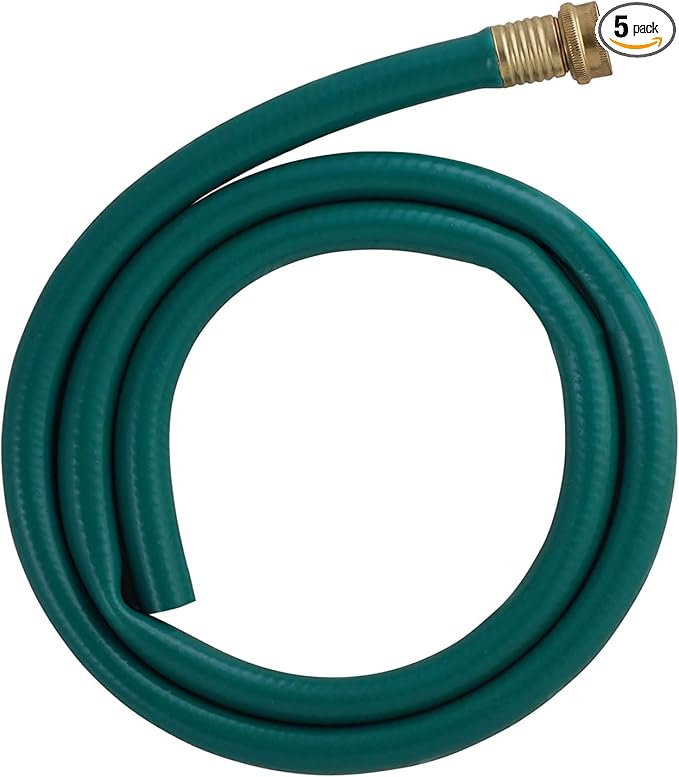 LDR Industries 504 1300 Garden Dehumidifier Drain Hose,5ft,Green Rubber Finish,5',5 Feet,(Pack of 5)