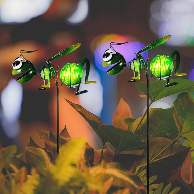 Viveta 2 Pack Solar Figurine Lights, Garden Solar Lights Stake | Ant Decorative Solar Light for Garden Pathway Patio, Waterproof Outdoor Decor