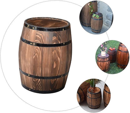 Wooden Barrel Planter Oak Aging Barrels bar Barrel Succulent Pot Small Wooden Bucket Gardening Planter Barrel Shape Plant Pot Wine Barrel for bar Whisky Floor Trim Antique