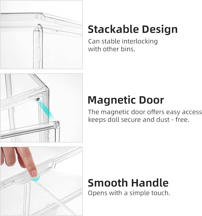 Mini Greenhouse for Indoor, Clear Stackable Green House with Magnetic Waterproof Door for Small Plants, 14”x10.5”x5.5”