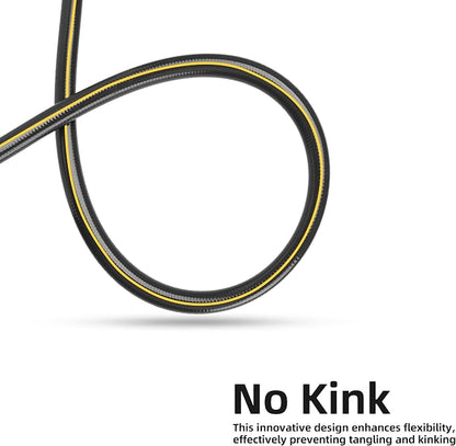 Solution4Patio Long Black Garden Hose 5/8 in. x 100 ft. -Kink Free, No Leaking, Male/Female Fittings -Heavy Duty Durable Flexible Lightweight Water Pipe -Brass Aluminum Ends for Household & Yard Use
