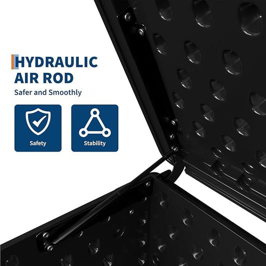 IDEALHOUSE 150 Gallon Resin Deck Box, Waterproof Outdoor Storage Box with Lockable Lid & UV Resistant, Patio Furniture Cushion Storage Container for Garden, Backyard, Poolside (Black)