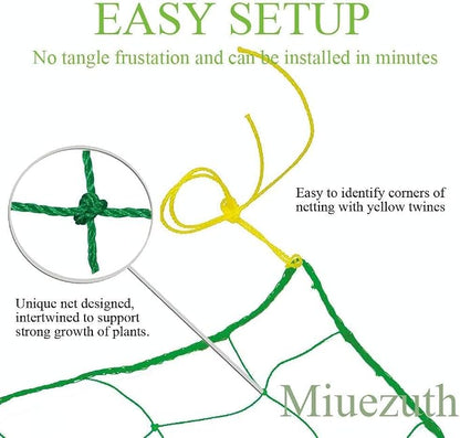 Trellis Netting for Climbing Plants - Heavy Duty Garden Trellis Netting for Cucumber, Vine, Fruits & Vegetables Tomato Plants Trellis Net, Climbing Vining Plants (2-Pack 8.2' x 6.6'Ft)