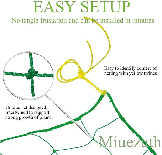 Trellis Netting for Climbing Plants - Heavy Duty Garden Trellis Netting for Cucumber, Vine, Fruits & Vegetables Tomato Plants Trellis Net, Climbing Vining Plants (2-Pack 3.3' x 6.6'Ft)