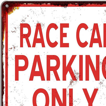 Car Room Wall Decor Vintage Metal Sign RACE CAR PARKING ONLY Signs For Boys Room Bedroom Garage Man Cave Art 12x8 Inches(Picture style-b-17)