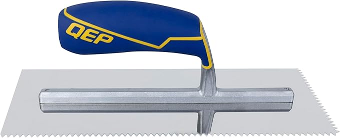 QEP Comfort Grip Stainless Steel Trowel V-Notch 3/16" x 5/32"