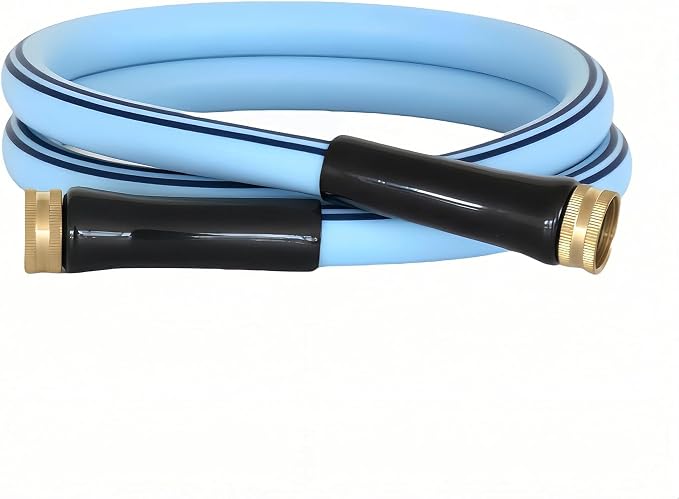 Atlantic 6 ft Female to Female Garden Hose, Blue 5/8" Leader Water Hose | Perfect for Hose Reels & Dehumidifiers – with Solid Brass Connectors
