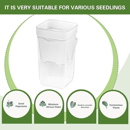 20 Set Clear Self Watering Pots for Indoor Plants, 2'' Mini Self Watering Planters with Wicks & Water Level Indicator, Plastic Automatic-Watering Pot for African Violet, Succulent (Plant Not Included)