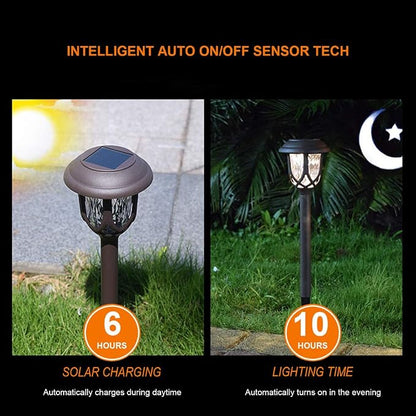EXCMARK 10 Pack Solar Lights Outdoor Decorative Garden Yard Lights for Pathway Walkway Sidewalk Driveway. (Brown, Warm White)