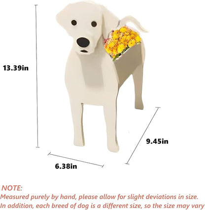 White Labrador Dog Planter Plant Pots,Cute Dog Flower Planter,Gifts for Pet Lovers,Unique Animal Plant Pots,Office,Indoor Outdoor Garden Decor(9.45 * 6.38 * 13.39in)