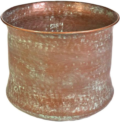 CobraCo – Copper Finish Cylinder Hose Holder – 17 in. x 13 in. Powder‑Coated Metal – For Garden Hose Storage | Patio Décor | Outdoor Organization
