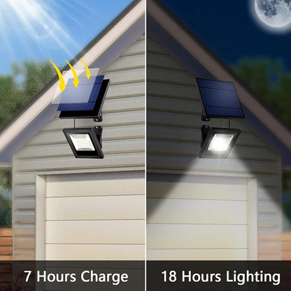 Solar Lights Dusk to Dawn 4400mAh Solar Powered Spotlight Outdoor Waterproof 6000K Wall Mounted Lighting with 16FT Cord for Patio, Flag Pole, Fence, White