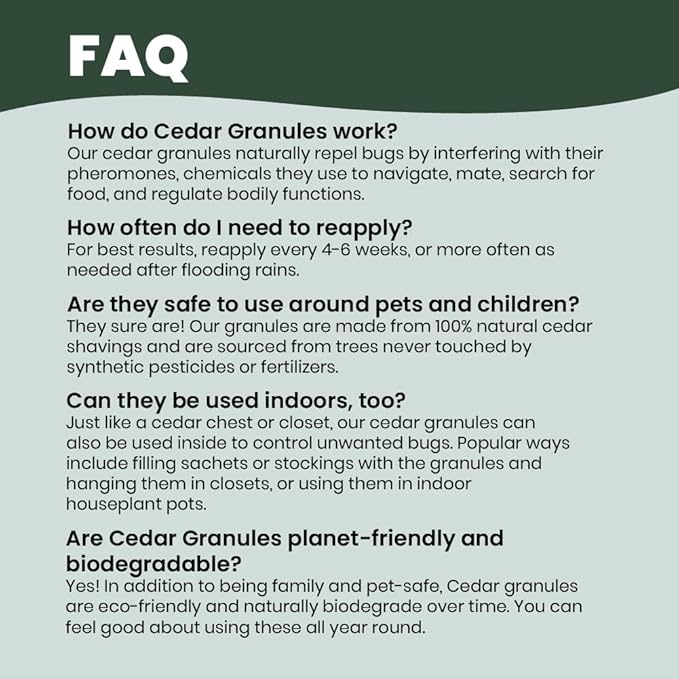 Cedarcide Lawn, Home & Garden Cedar Granules | Repels Fleas, Ticks, Ants & Mosquitoes | Smells Great, Easy to Use | 6 Bags (48 Lbs)