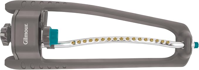 Gilmour Adjustable Rectangular Lawn Sprinkler, Water Sprinkler for Large Area Coverage, Hose Sprinkler for Lawn and Garden, Gray