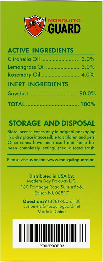 Mosquito Guard 45pcs Mosquito Repellent Incense Cone with 2 Ceramic Dishes - Mosquito Repellent for Patio – No Deet Plant Based Mosquito Repellent Outdoor