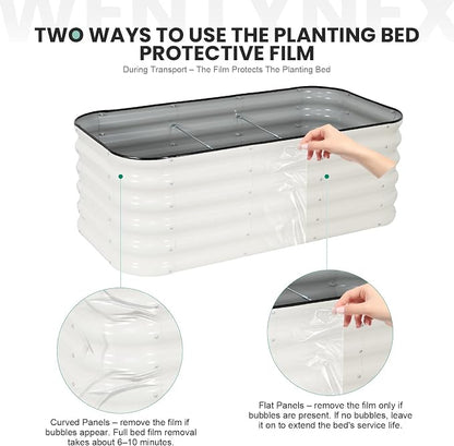 4×2×1.4FT Galvanized Raised Garden Bed Outdoor, Metal Raised Garden Bed Kit, Large Planter Raised Beds, 3 In1 Modular Raised Planter Box Outdoor,Raised Beds for Gardening for Vegetables Flowers Herbs