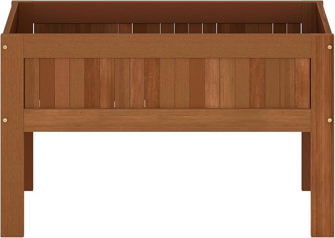 Furinno TIOMAN Planter Box, Outdoor Elevated Standing Planter Box, Raised Garden Bed with Legs, Outdoor, Indoor, Garden, Patio, Balcony, Natural