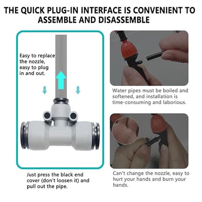 Drip Irrigation Kits,Quick Connector Automatic Irrigation System,with Replaceable Bending Dropper,atomizing Copper Nozzle for Watering System for Garden Plant Lawn Patio. (Timer)