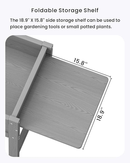 HDPE Raised Garden Bed with Legs, 49x21x27in All-Weather Heavy Duty Planter Box, Outdoor Elevated Garden Bed for Seeds, Herb, Flower, Vegetable (Grey)