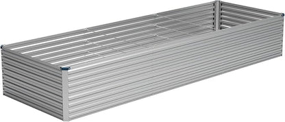 Vengarus 12x2x2ft Galvanized Raised Garden Bed,Metal Raised Beds Kit Silver | 2FT Deep Root Elevated Garden Planter Box, Corrugated Steel, Open Bottom, Rustproof All Weather, Large Vegetable Flower Bed