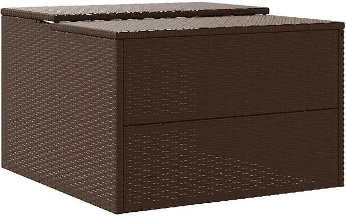 vidaXL Robot Mower Garage, Outdoor Lawn Mower Storage, Garden Storage Small Shed for Lawn Mower, Robot Mower Carport, Lawn Mower Shelter, Brown Poly Rattan